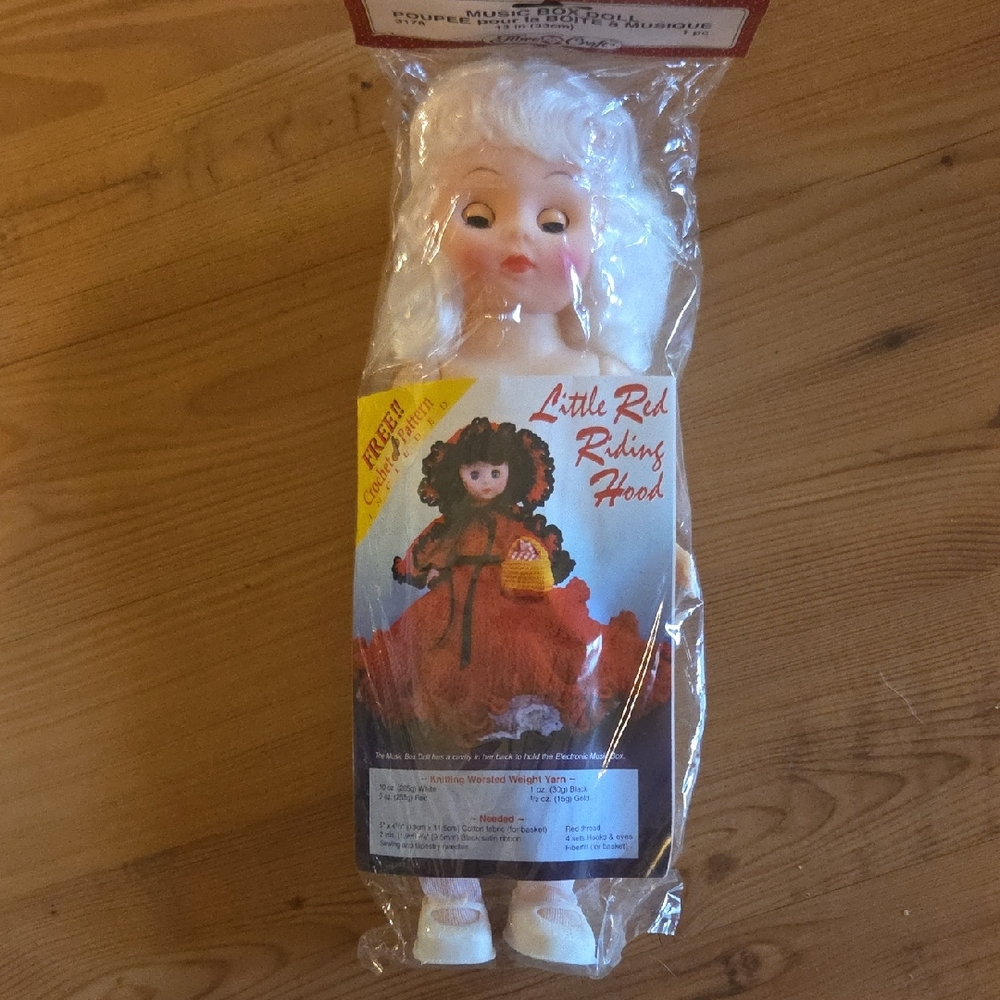 Music Box Doll Little Red Riding Hood Doll with White Hair
